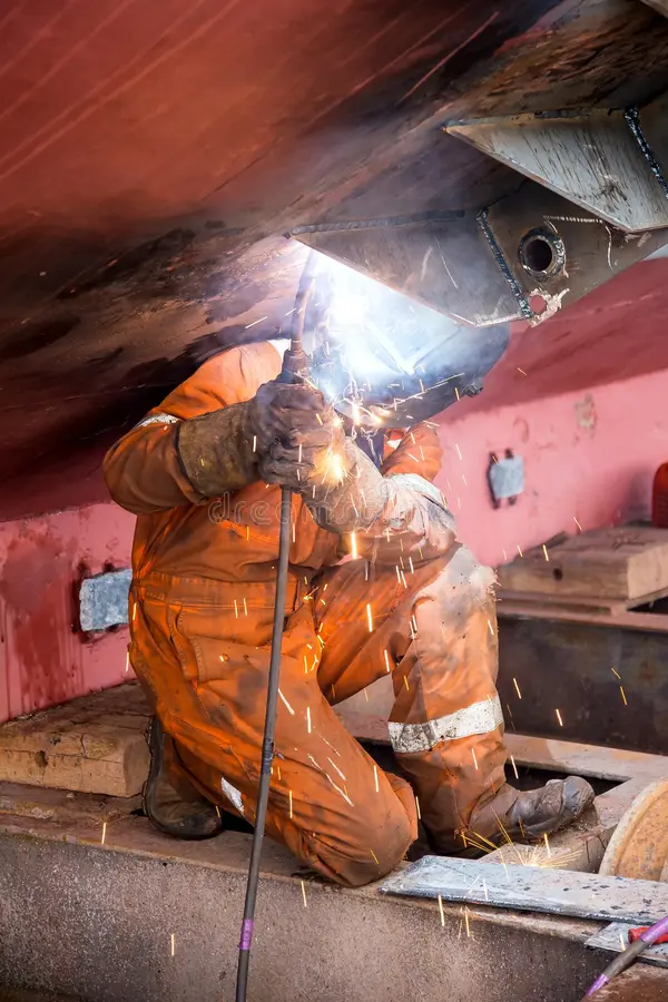 Soldadura bajo el casco de una embarcación